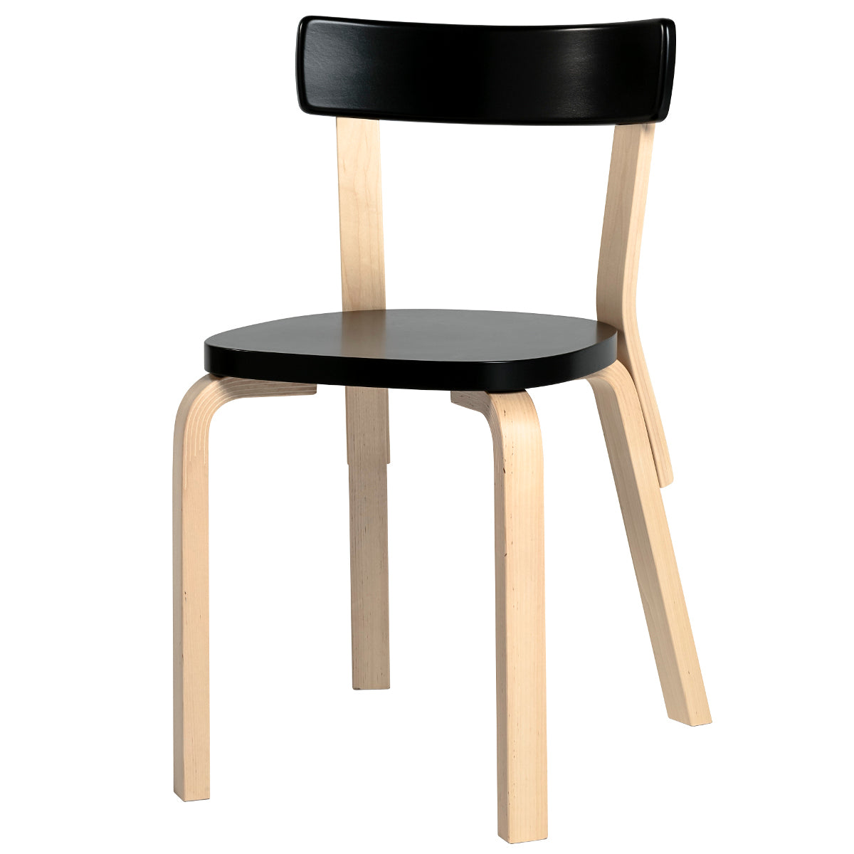 Artek 69 tuoli istuin ja selkänoja musta
