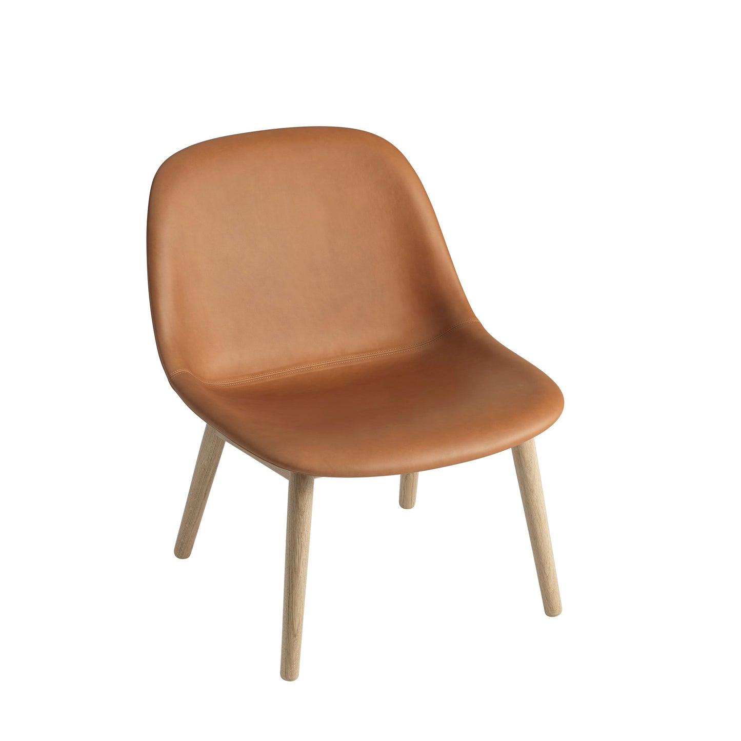 Muuto Fiber lounge tuoli, tammijalat, tammi/cognac
