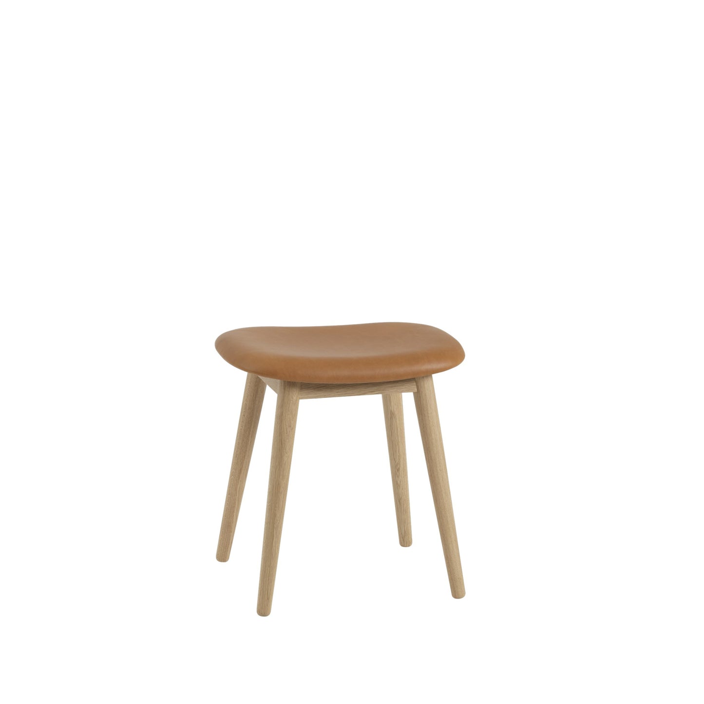 Muuto Fiber jakkara, tammijalat, konjakki/musta