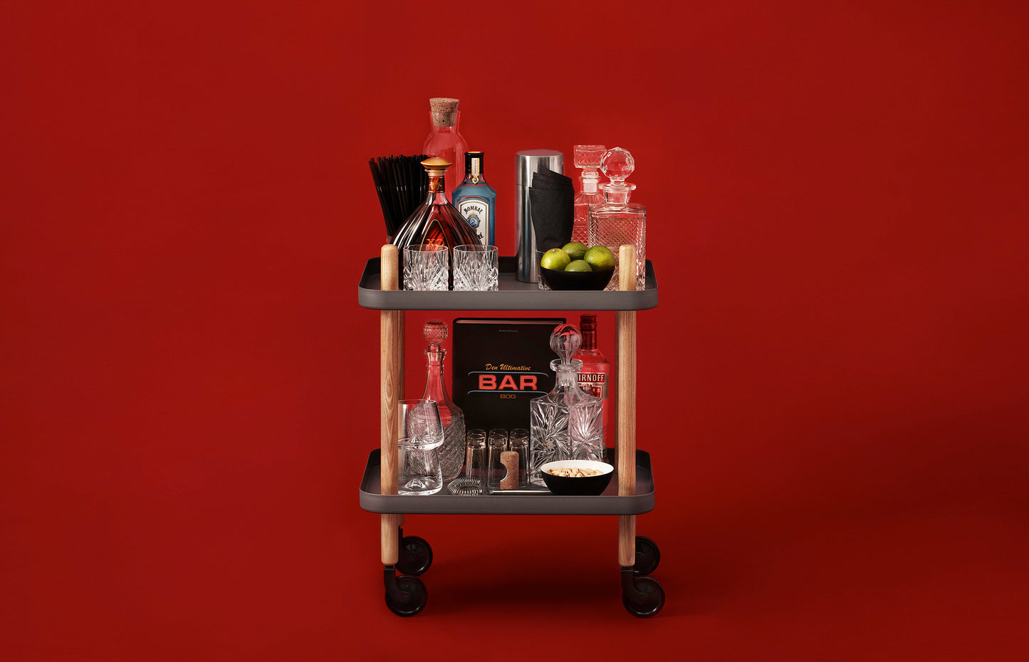 Normann Copenhagen Block tarjoiluvaunu tummanharmaa