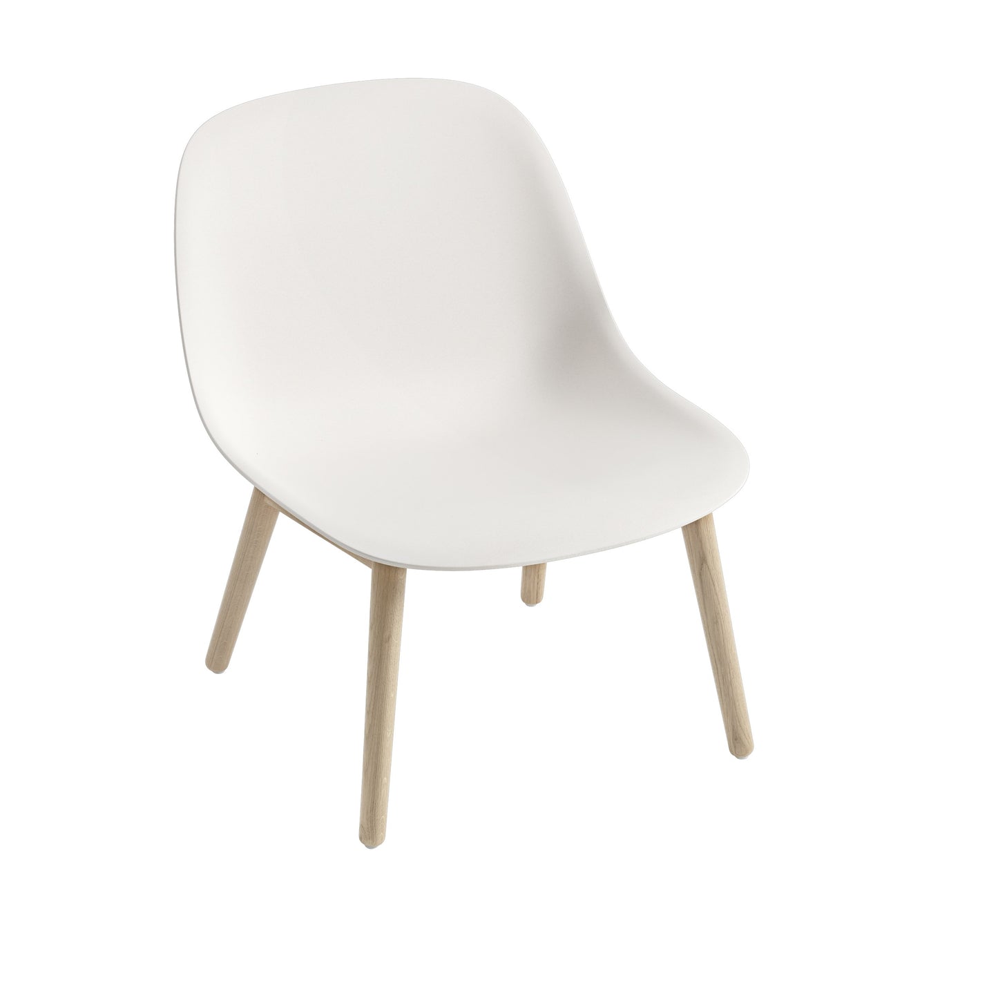 Muuto Fiber lounge tuoli, tammijalat, tammi/valkoinen