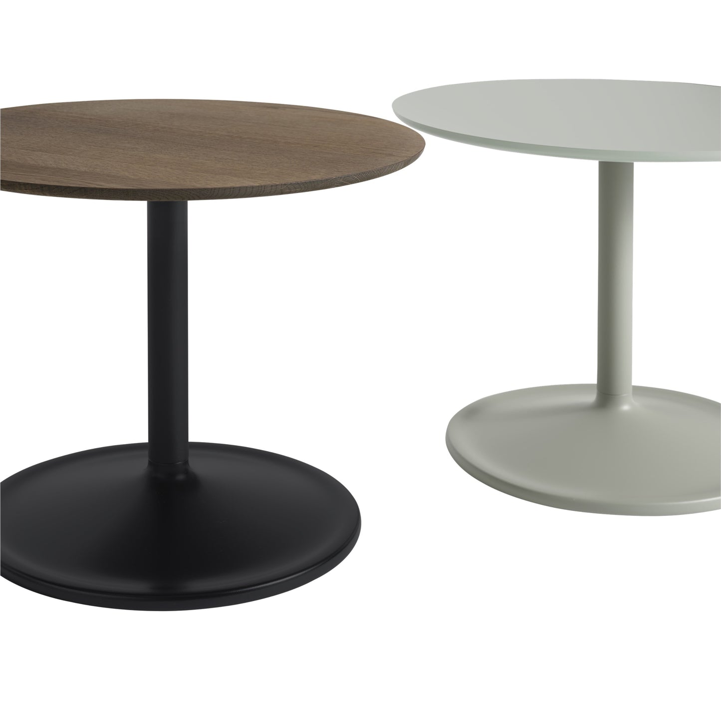 Muuto Soft sivupöytä Ø48 matala tumma tammi/musta