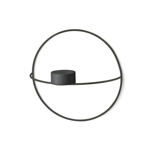 Menu POV Circle S seinäkynttelikkö tuikulle musta