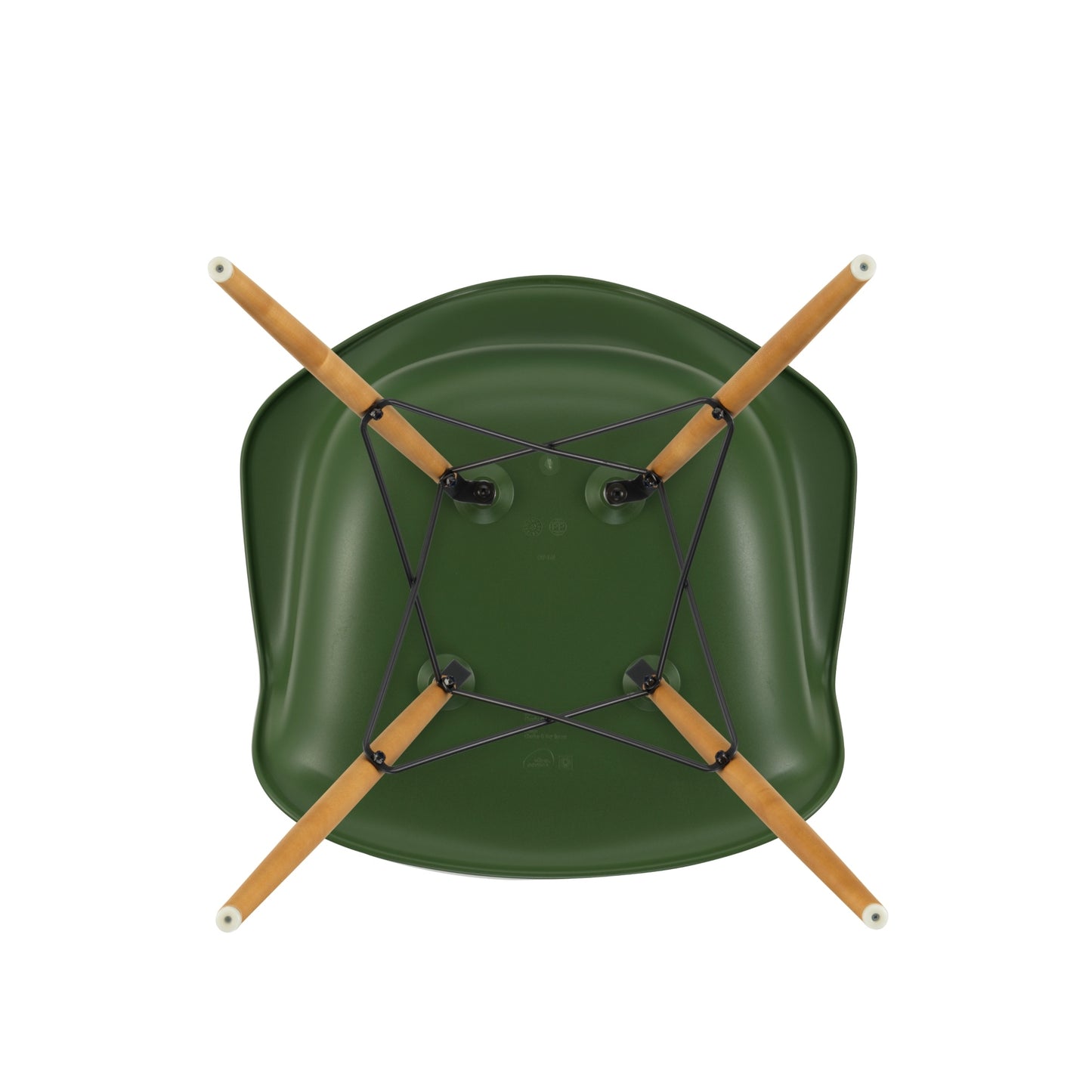 Vitra Eames DAW tuoli tummanvihreä/vaahtera