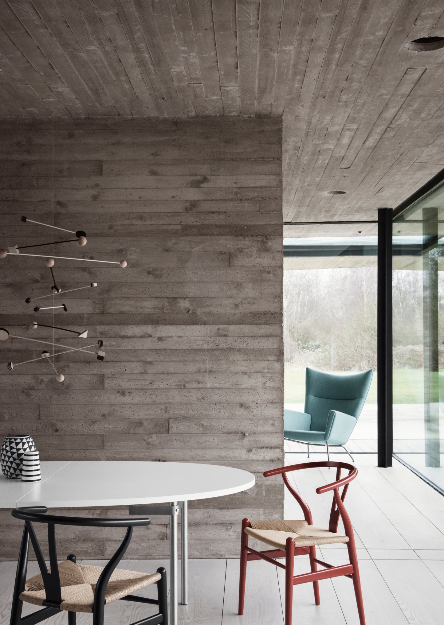 Carl Hansen & Søn CH24 Wishbone oranssinpunainen pyökki/luonnonväri