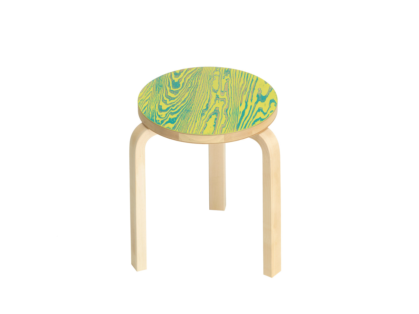Artek 60 ColoRing jakkara istuin vihreä/keltainen