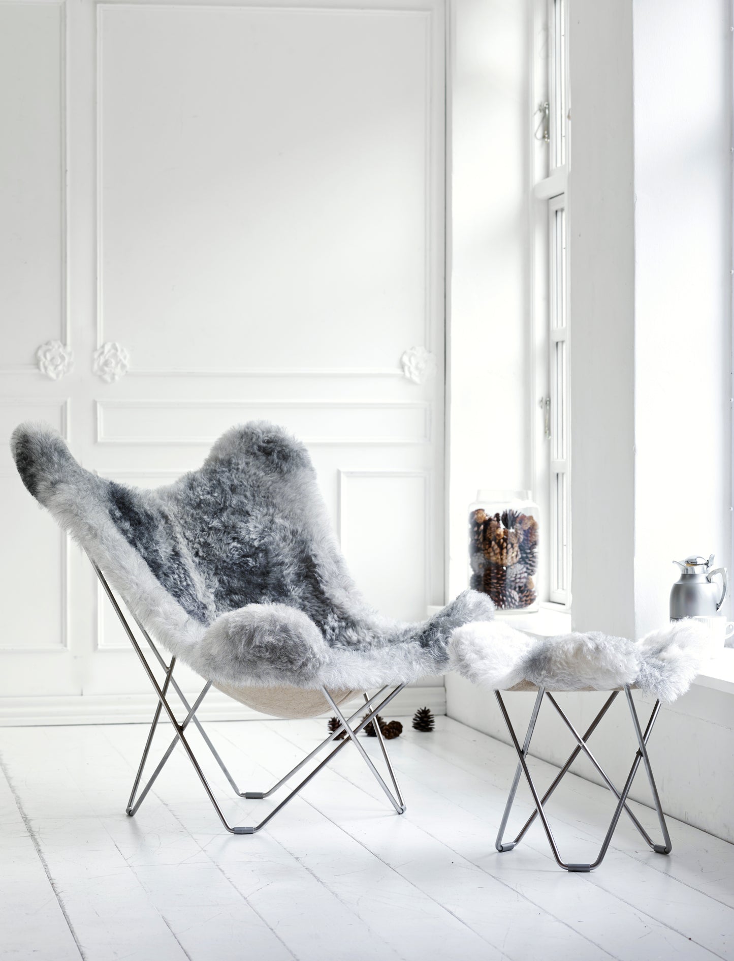 Cuero Iceland Mariposa Shorn Natural harmaa
