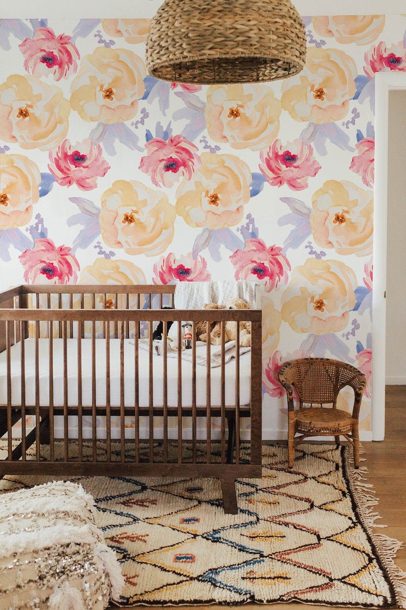 Watercolor Floral Wallpaper Mural