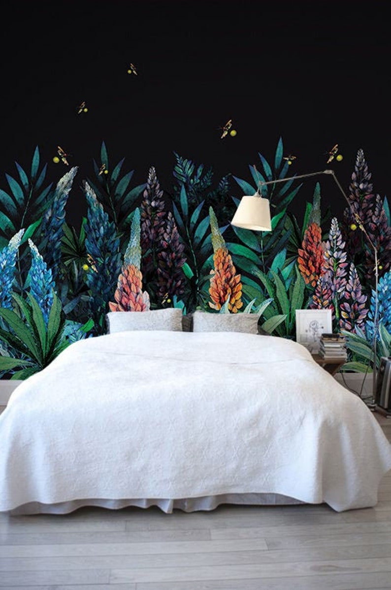 Dark Floral Wall Mural