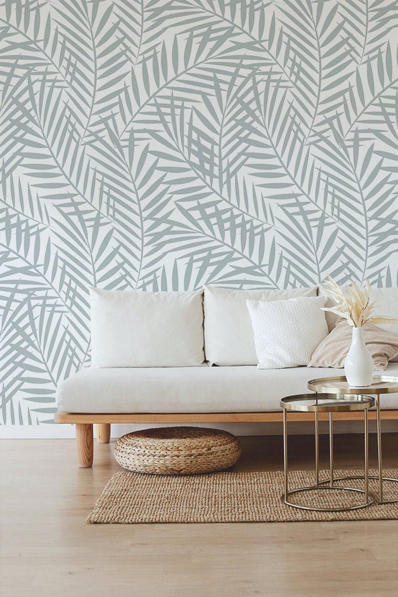 Neutral Palm Leaves Wall Mural