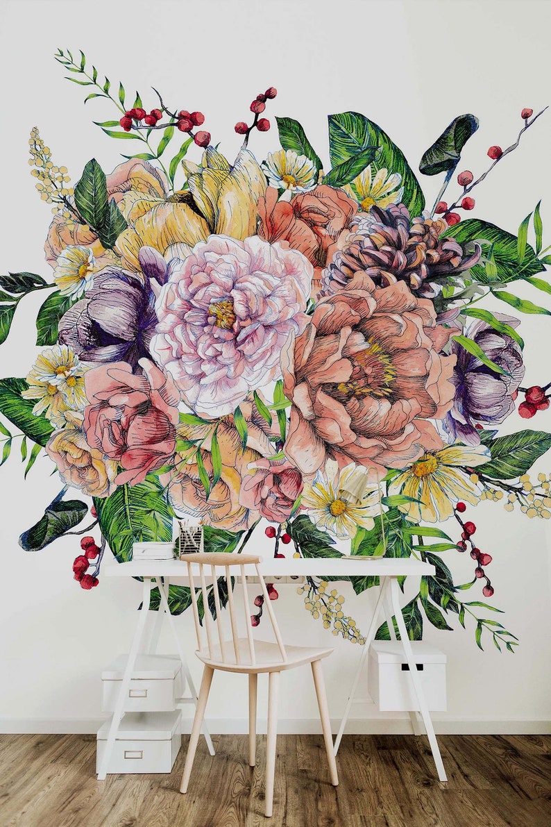 Floral Wall Mural For Nursery