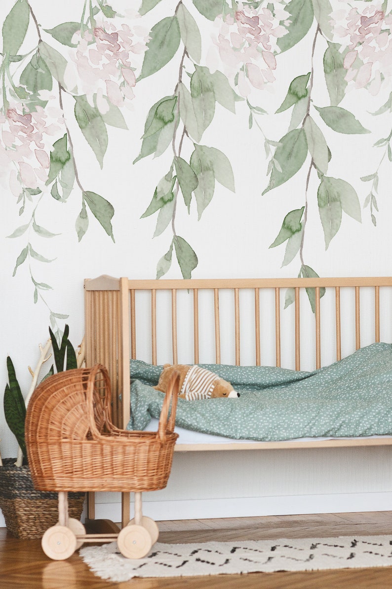 Botanical Name Sign Nursery Wallpaper