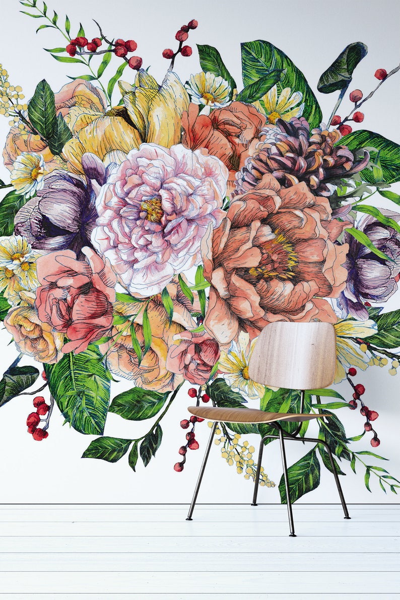 Floral Wall Mural For Nursery