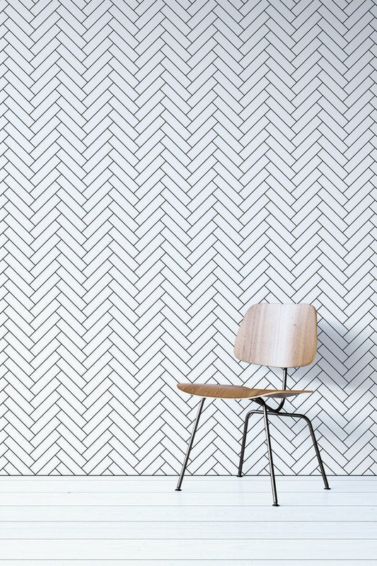Minimal Herringbone Removable Wallpaper