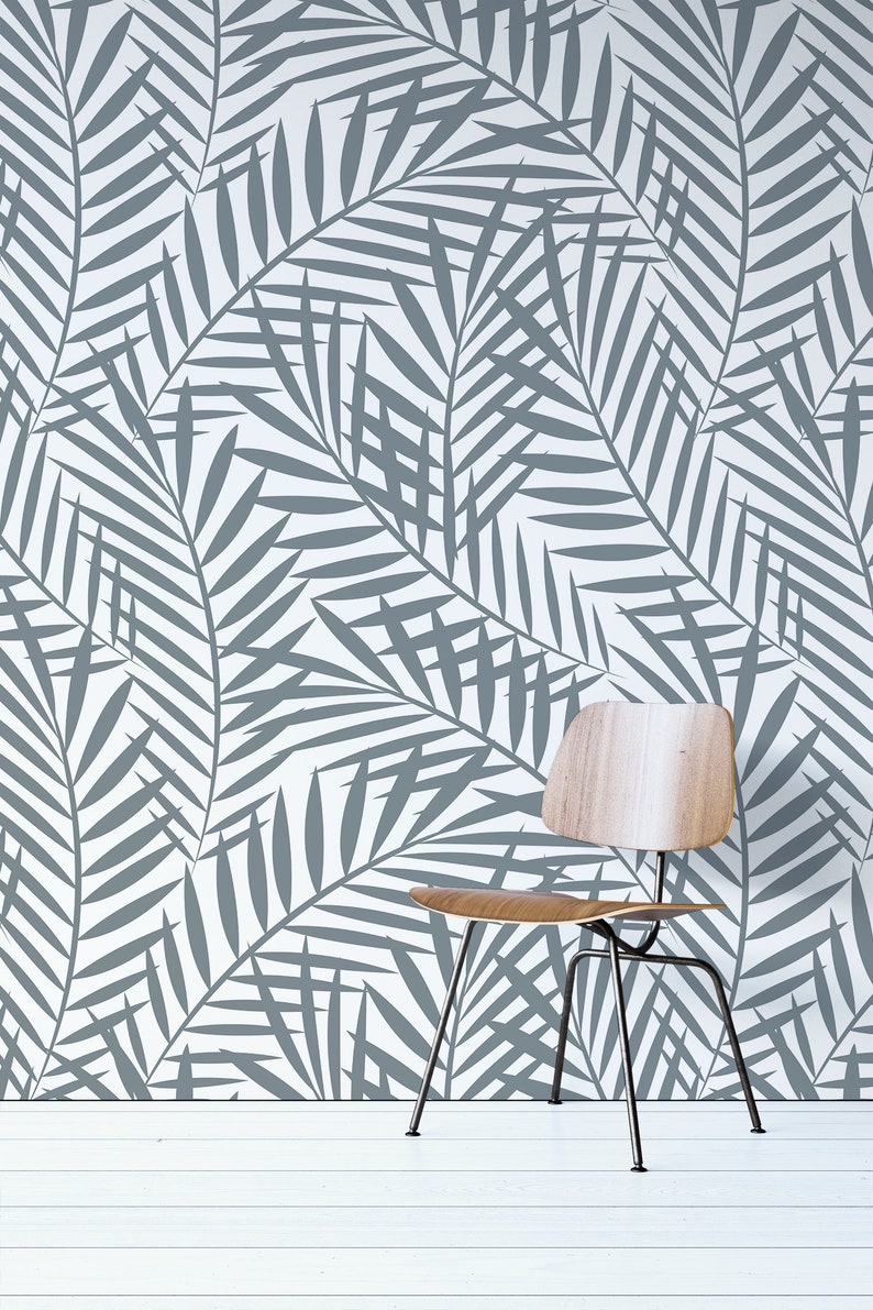 Neutral Palm Leaves Wall Mural