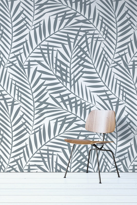 Neutral Palm Leaves Wall Mural