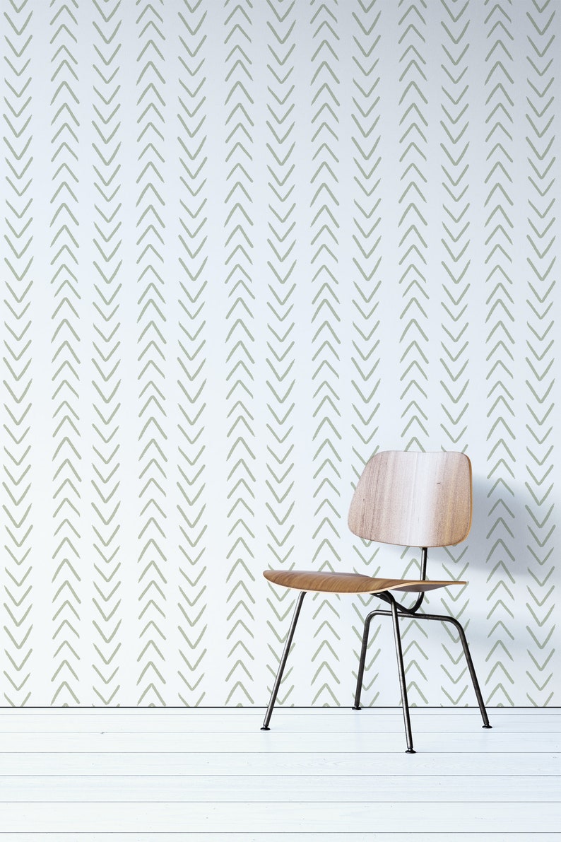 Sage Herringbone Removable Wallpaper