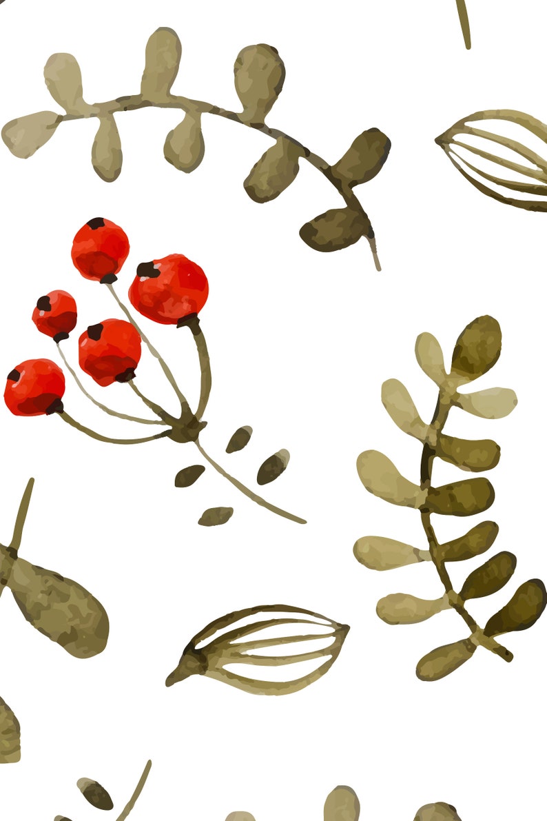Red Botanical Removable Wallpaper