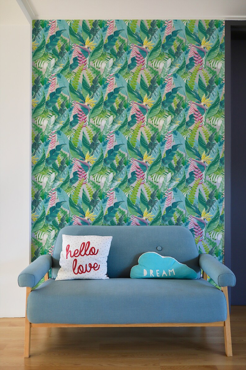 Calathea Leaves Living Room Wallpaper