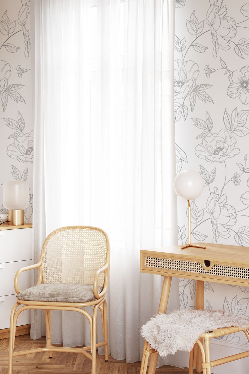 Minimalist Floral Wall Mural