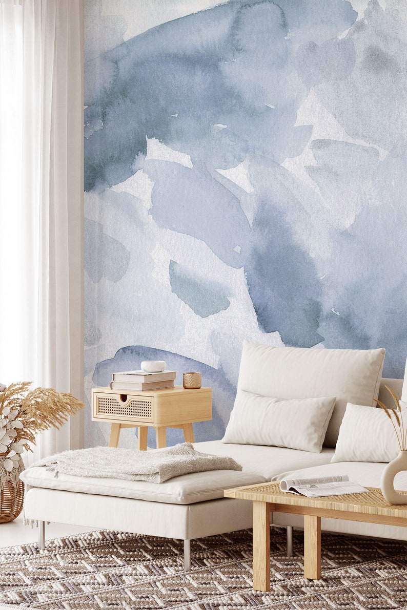 Peel and stick watercolor wallpaper