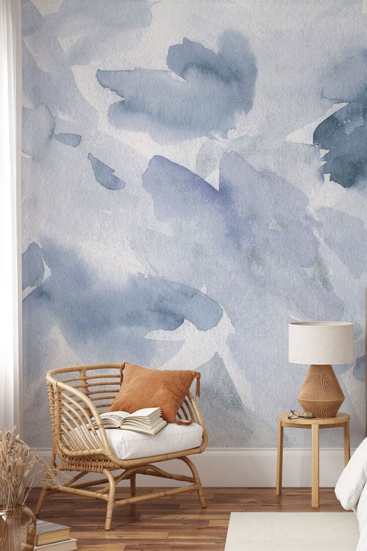 Peel and stick watercolor wallpaper