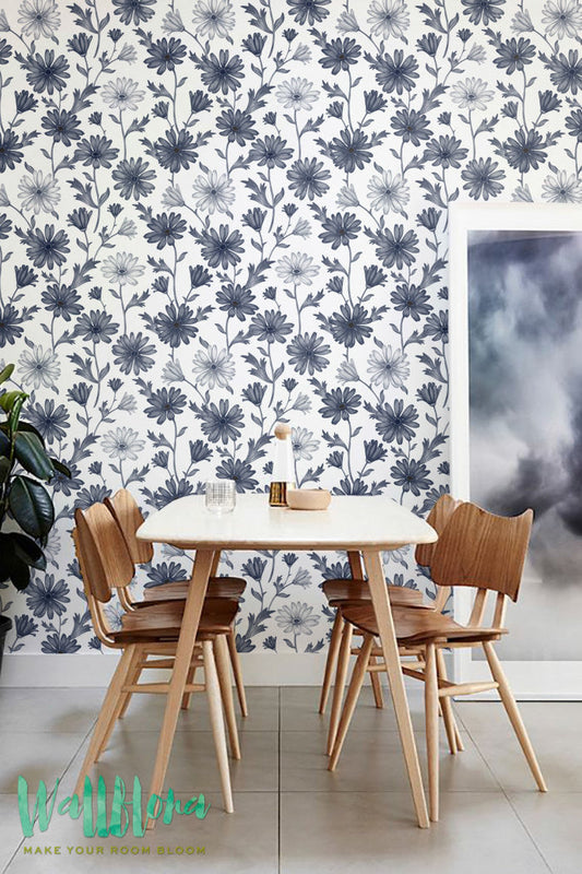 Blue Gerber Removable Wallpaper