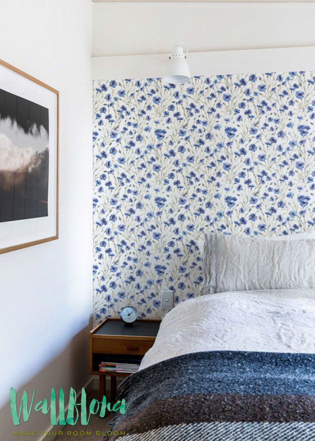 Blue Cornflower Removable Wallpaper