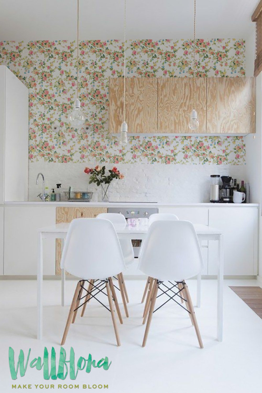 Colorful Garden Roses Removable Wallpaper
