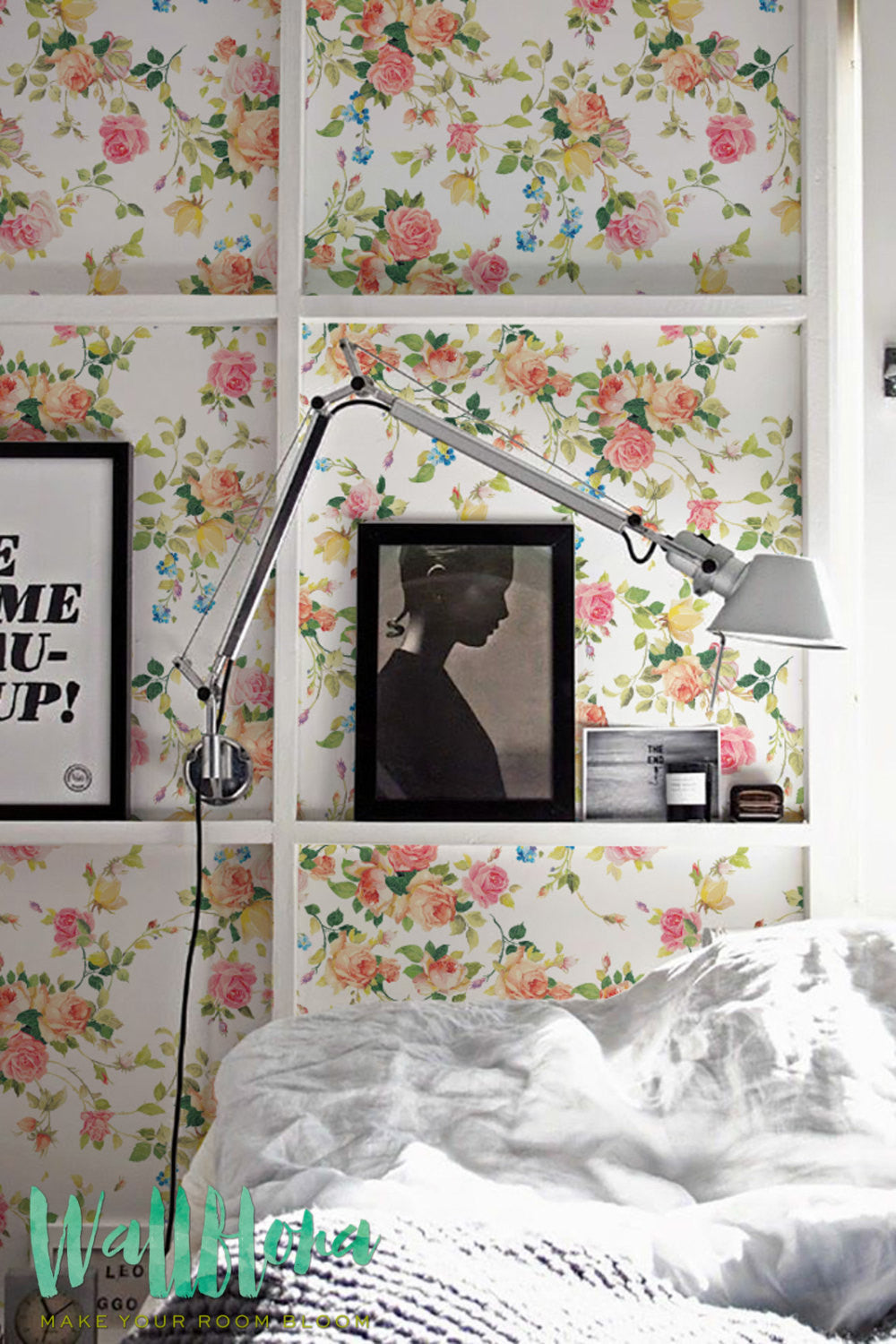 Colorful Garden Roses Removable Wallpaper