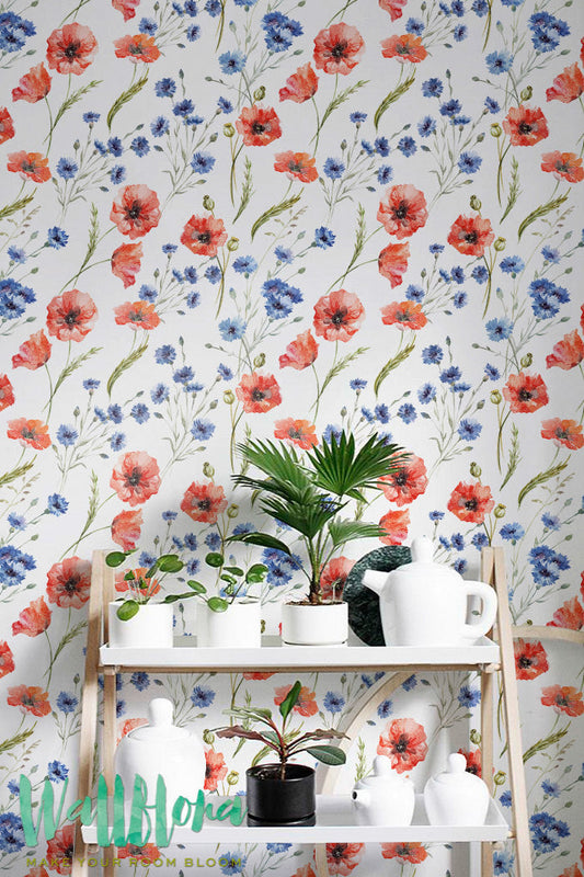 Red Poppy Removable Wallpaper